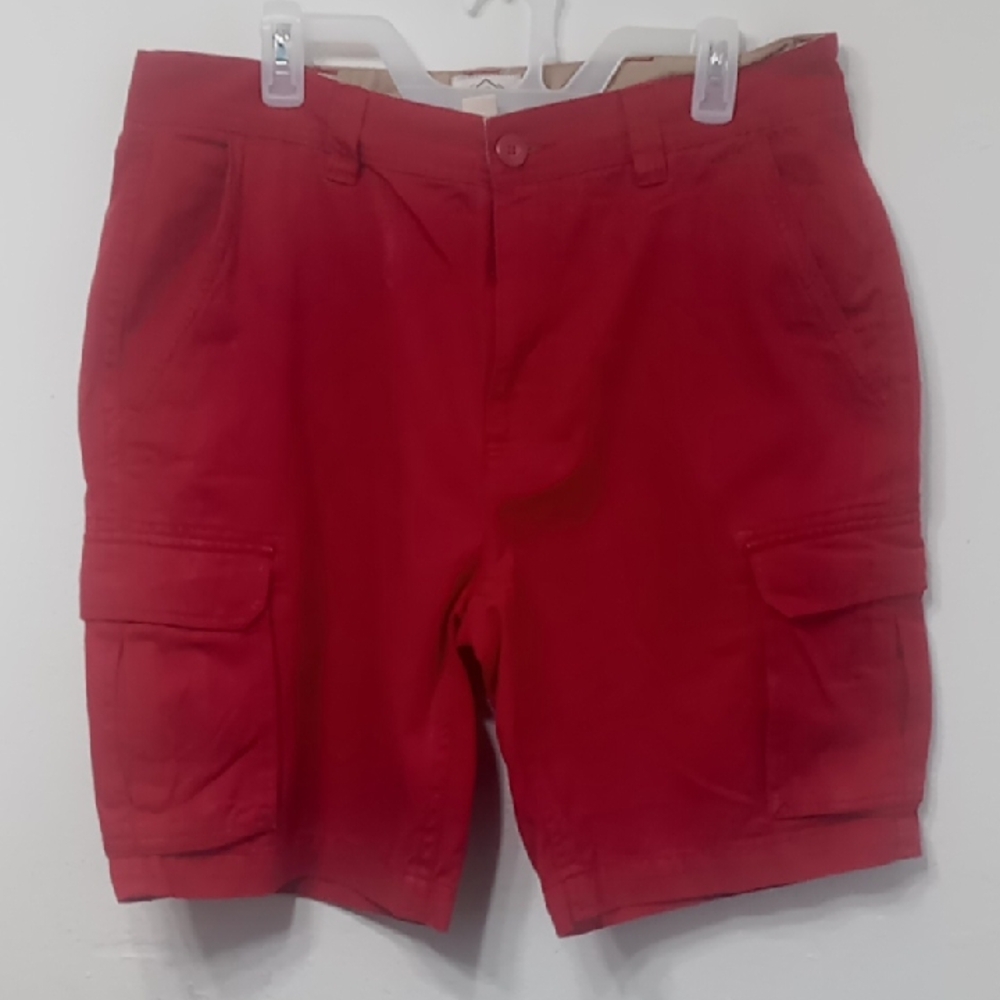 Vibrant Red Cargo Shorts with Relaxed Fit